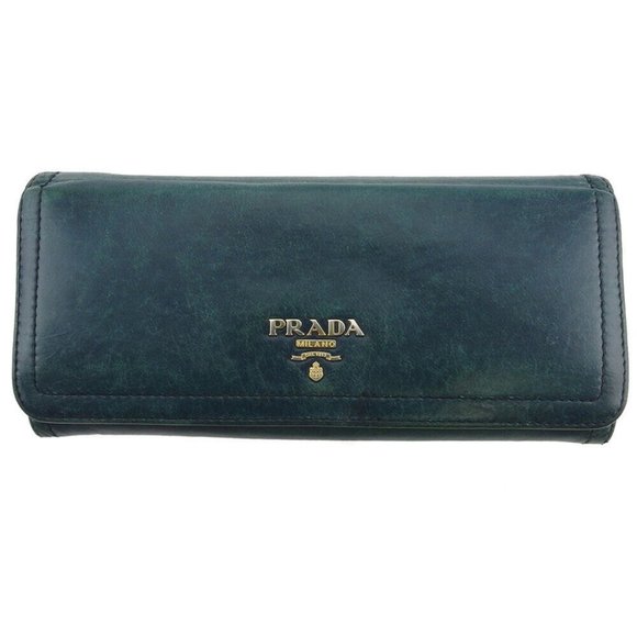 PRADA wallet logo leather Auth used T18209 - Picture 1 of 8
